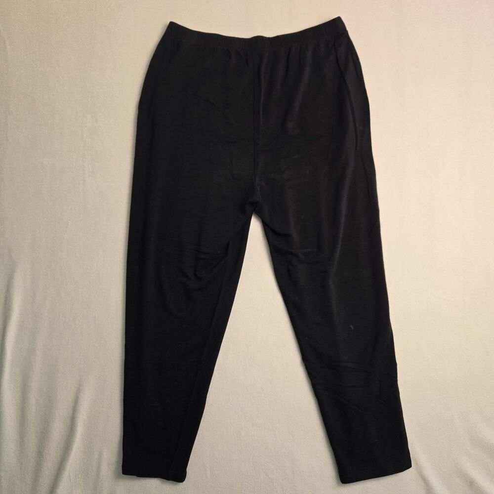Eileen Fisher Womens Small PS Black Pull On Pants Elastic Waist Petite Viscose - Picture 2 of 4